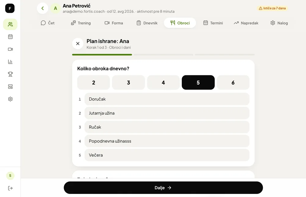 A meal plan wizard