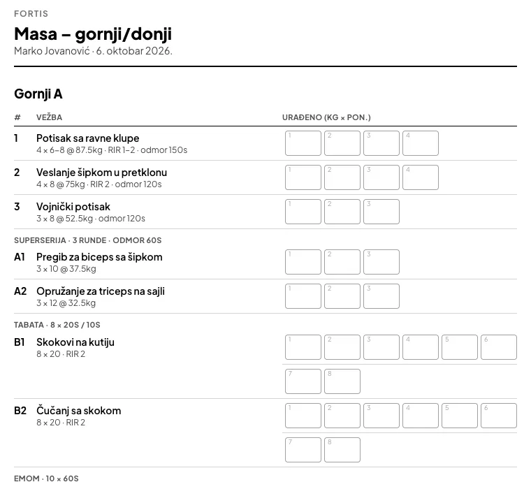 The program on paper